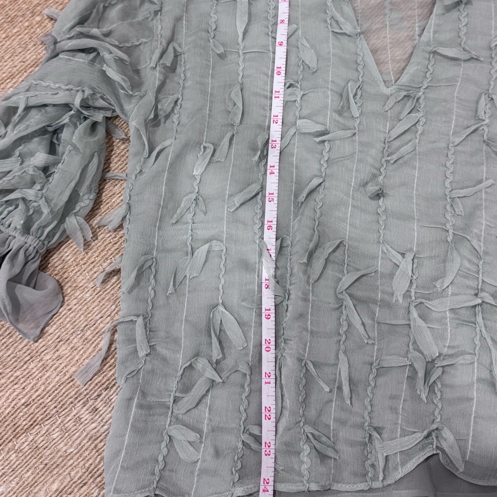 Zara White Ruffled Blouse - Picture 7 of 9